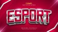 Esport Text Style in White and Red with Curved Effect