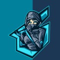 Esports gaming logo, assassin woman