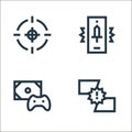 esports line icons. linear set. quality vector line set such as battle, gamepad, phone
