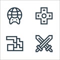esports line icons. linear set. quality vector line set such as swords, tetris, controller