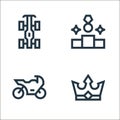 esports line icons. linear set. quality vector line set such as crown, motorbike, ranking
