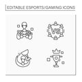 Esports line icons set