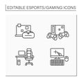 Esports line icons set