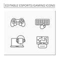 Esports line icons set