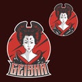 Geisha Japan Girls esports mascot logo design for sport team