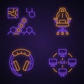 Esports neon light icons set