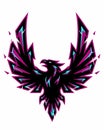 Esports Phoenix Eagle Logo with Geometric Neon Accents Royalty Free Stock Photo
