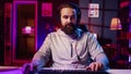 Esports player providing engaging commentary while fighting opponents