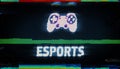 Esports symbol on analog screen VHS style