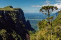 Espraiado Canyon with rocks, tree and sunlight in Urubici, Santa Catarina