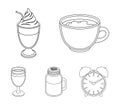 Esprecco, glase, milk shake, bicerin.Different types of coffee set collection icons in outline style vector symbol stock