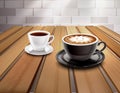 Espresso And Cappuccino Coffee Composition Royalty Free Stock Photo