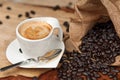 Espresso and Coffee Beans Royalty Free Stock Photo