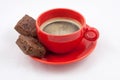 Espresso Coffee and Brownies Royalty Free Stock Photo