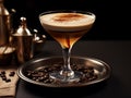 Espresso coffee cocktail served with elegance