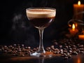 Espresso coffee cocktail served with elegance