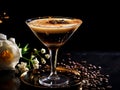 Espresso coffee cocktail served with elegance