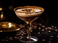 Espresso coffee cocktail served with elegance