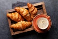 Espresso coffee and croissants for breakfast Royalty Free Stock Photo