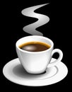 Espresso coffee cup on black background Royalty Free Stock Photo