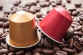 espresso coffee doses with coffee beans Royalty Free Stock Photo