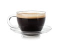 Espresso coffee in glass cup Royalty Free Stock Photo