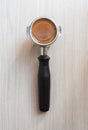 Espresso coffee in a handle Royalty Free Stock Photo