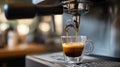 Espresso coffee machine brewing Royalty Free Stock Photo