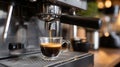 Espresso coffee machine brewing Royalty Free Stock Photo