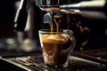Espresso coffee machine cafeteria. Generate Ai Royalty Free Stock Photo