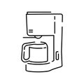 Espresso coffee machine line icon vector illustration outline style design. isolated on white background. Kitchen Household Royalty Free Stock Photo
