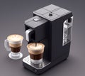 Espresso Coffee Machine on sleek background. Isometric view of Electric Kitchen Coffee-Maker or Automatic Coffee Maker