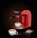 Espresso coffee machine with touch screen which could control by smart phone. 3DCG Rendering with clipping path. Royalty Free Stock Photo