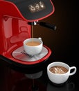 Espresso coffee machine with touch screen which could control by smart phone. 3DCG Rendering with clipping path. Royalty Free Stock Photo