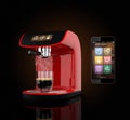 Espresso coffee machine with touch screen which could control by smart phone. 3DCG Rendering with clipping path. Royalty Free Stock Photo