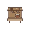 Espresso Coffee Machine vector concept brown icon Royalty Free Stock Photo
