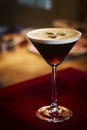 Espresso coffee martini cocktail drink in bar Royalty Free Stock Photo