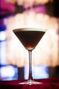 Espresso coffee Martini cocktail in trendy bar Royalty Free Stock Photo