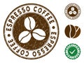 Espresso Coffee Stamp with Dust Style