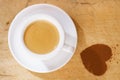 Espresso coffee in thick white cup