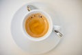 Espresso coffee in a white cup Royalty Free Stock Photo