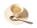Espresso in cream cup with saucer
