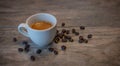 Espresso with crema in a white cup. Royalty Free Stock Photo