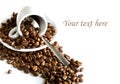 Espresso cup with coffee beans Royalty Free Stock Photo