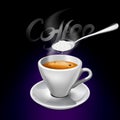 Espresso cup with sugar Royalty Free Stock Photo