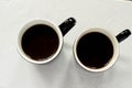 Espresso cups from overhead Royalty Free Stock Photo