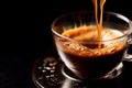 Espresso foam cup shot. Generate Ai