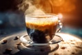 Espresso foam hot cup. Generate Ai