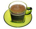 Espresso in green glass cup