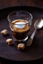 Espresso Macchiato with Brown Sugar Royalty Free Stock Photo
